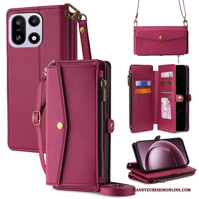 Lederhüllen Für Oneplus 15 Geldbörse Mit Schulterriemen Und Trageband