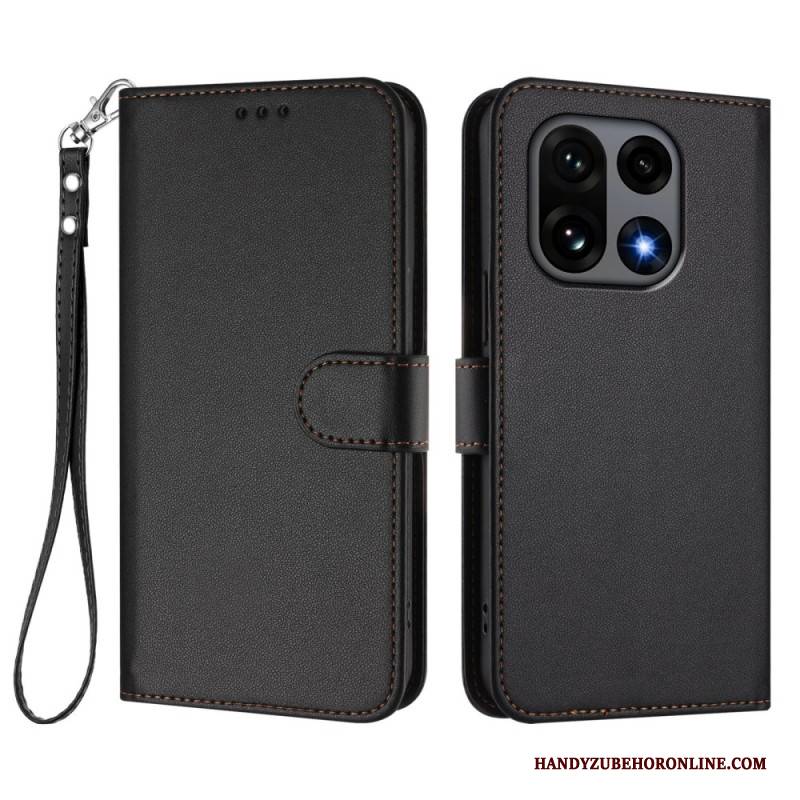 Lederhüllen Für Oneplus 15 Schlicht Mit Riemen