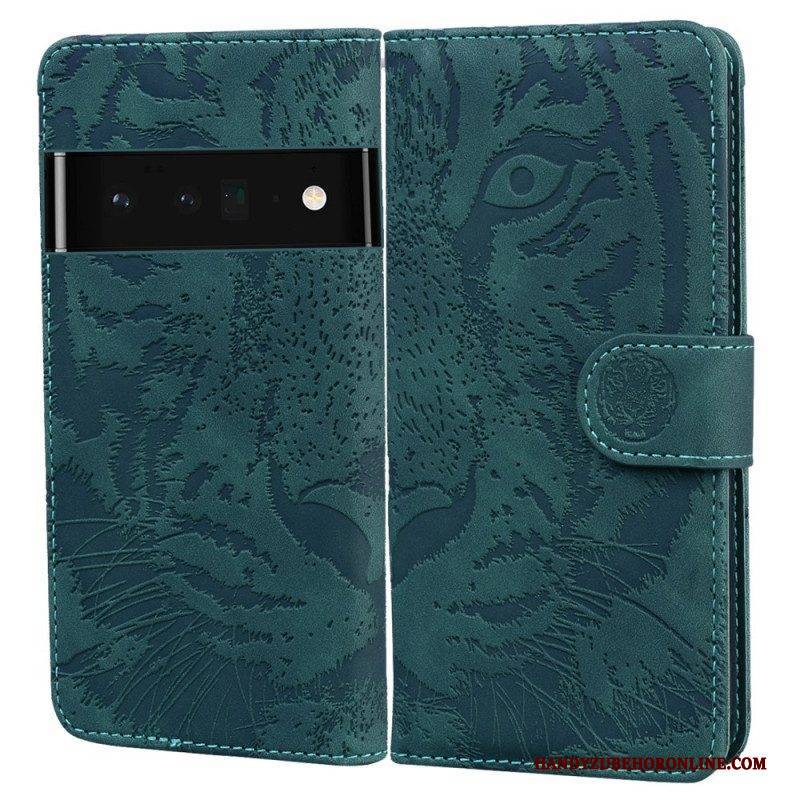 Lederhüllen Für Oppo A74 4G Tiger-gesichtsdruck