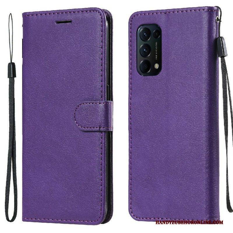 Lederhüllen Für Oppo Find X3 Lite Mit Kordel Riemchenledereffekt