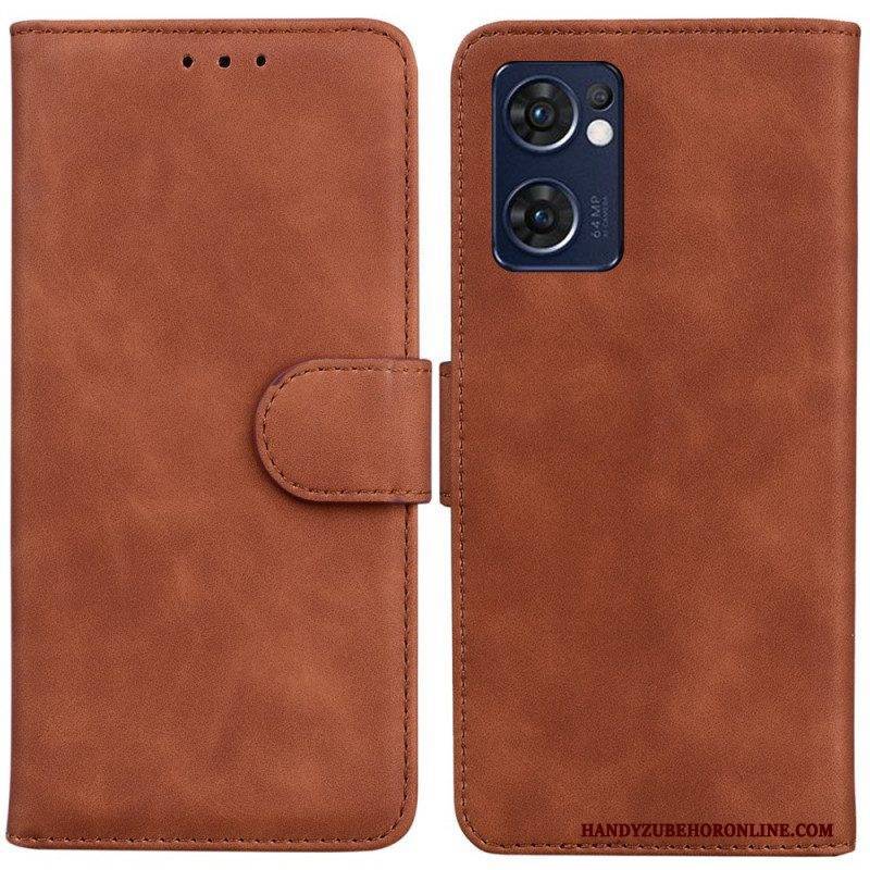 Lederhüllen Für Oppo Find X5 Lite Hautberührender Schmetterling