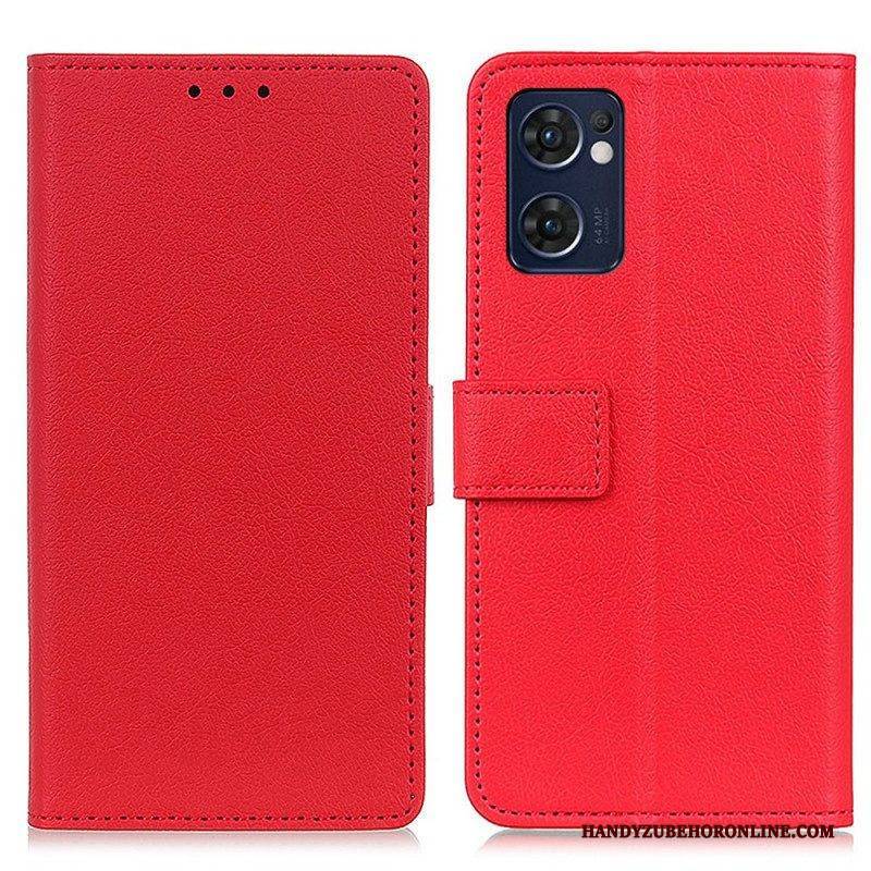 Lederhüllen Für Oppo Find X5 Lite Klassischer Ledereffekt
