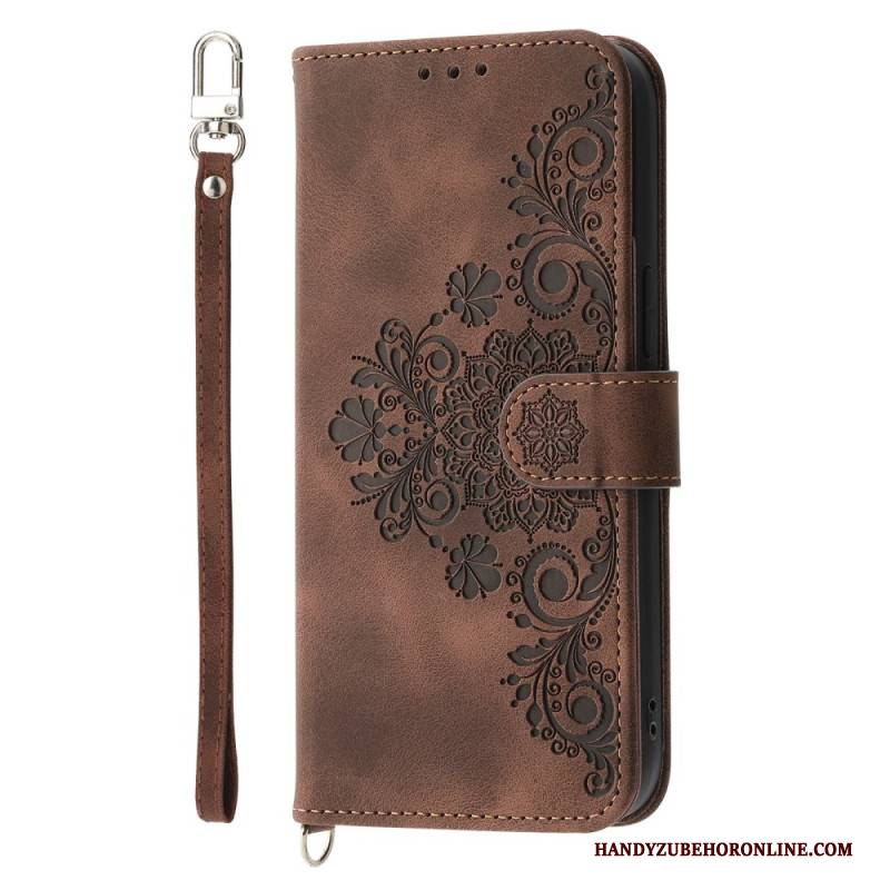 Lederhüllen Für Oppo Reno 13f 4g / 5g / 13 Fs 5g Wildleder-spitzenoptik Mit Riemen Und Schulterriemen