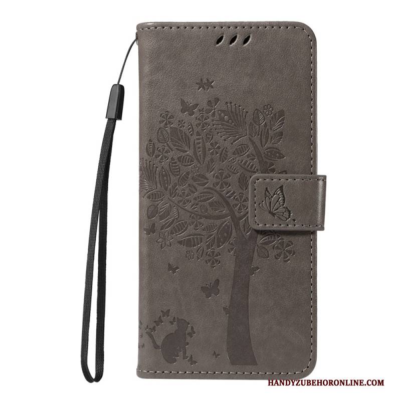 Lederhüllen Für Oppo Reno 14 5g Baum Und Katze