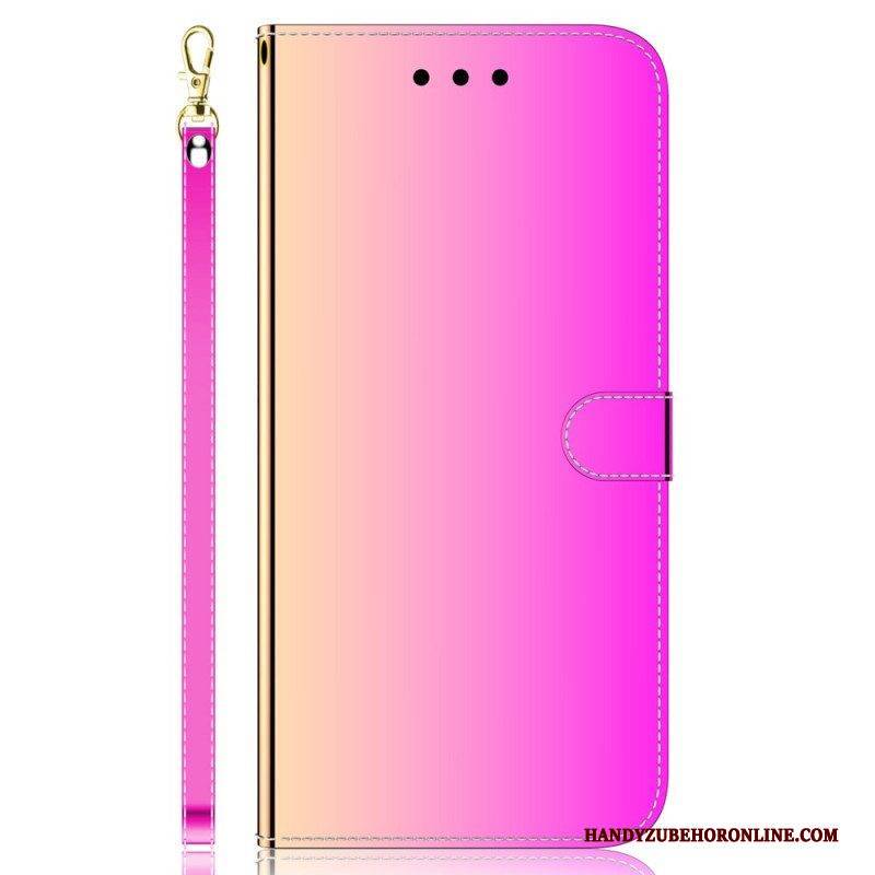 Lederhüllen Für Oppo Reno 8 Pro Spiegel Und Schlüsselband