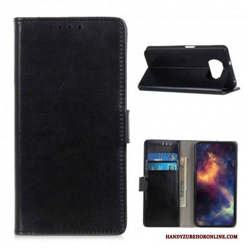 Lederhüllen Für Poco X3 / X3 Pro / X3 NFC Einfacher Glänzender Ledereffekt