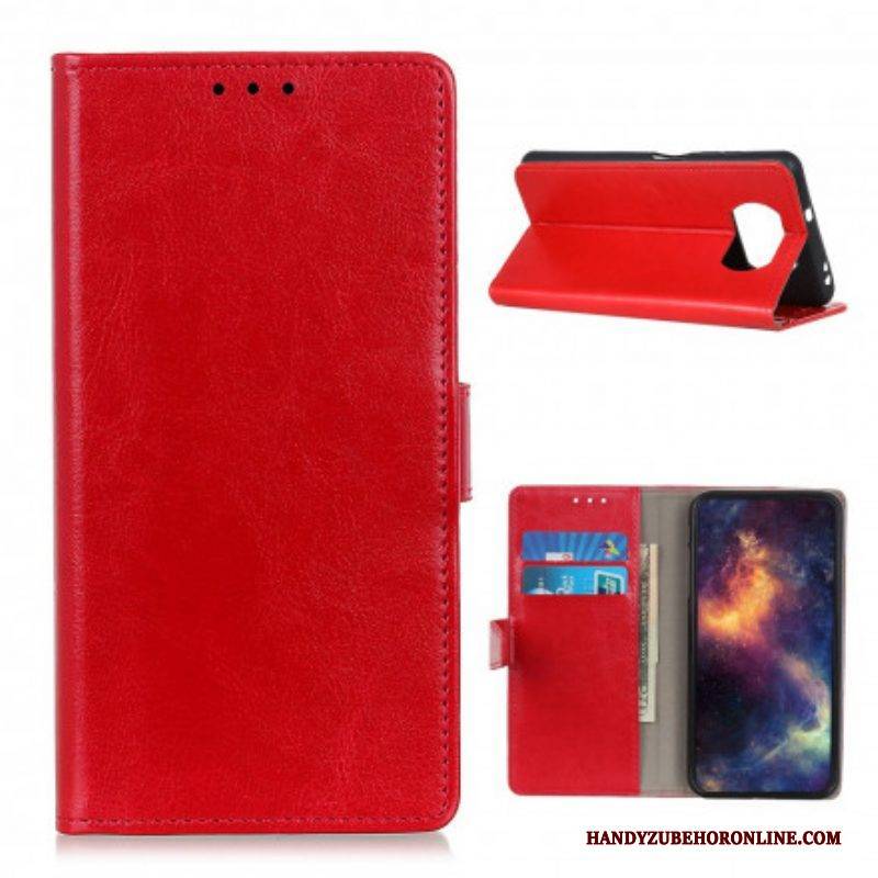 Lederhüllen Für Poco X3 / X3 Pro / X3 NFC Einfacher Glänzender Ledereffekt