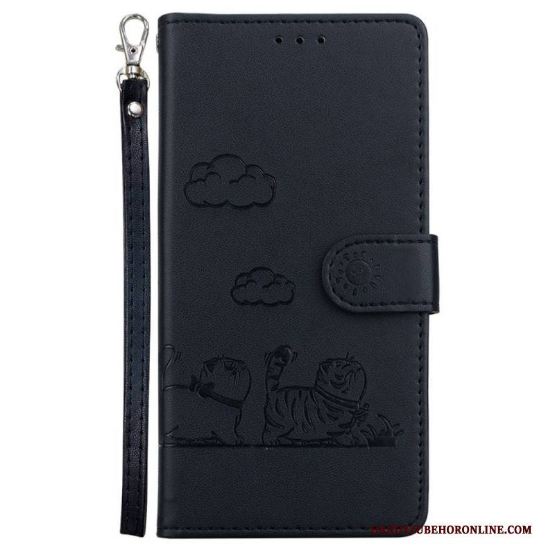 Lederhüllen Für Realme 14 5g Rfid-katzenmotiv-armband