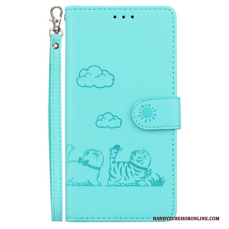 Lederhüllen Für Realme 14 5g Rfid-katzenmotiv-armband