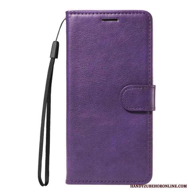 Lederhüllen Für Realme 14t 5g Glatte Lederoptik Mit Riemen