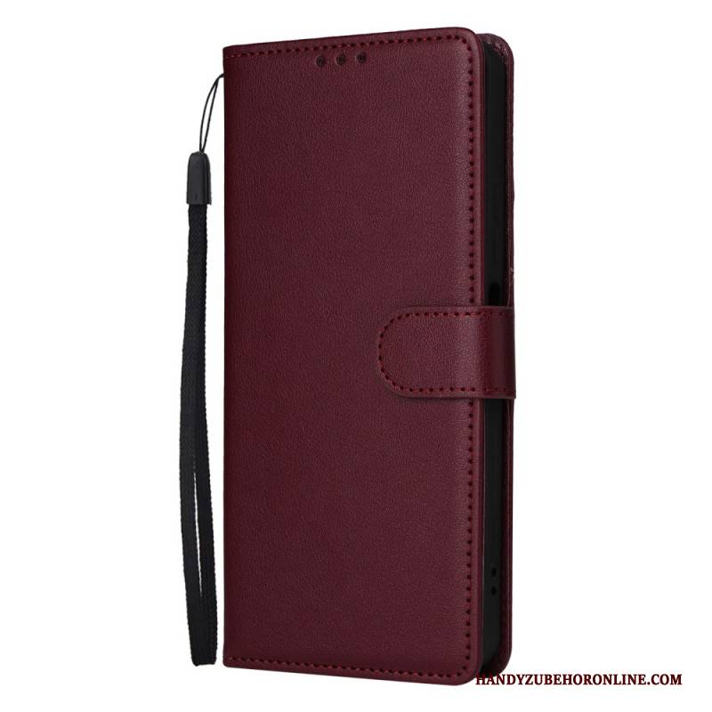 Lederhüllen Für Realme 14x 5g Glattes Kunstleder