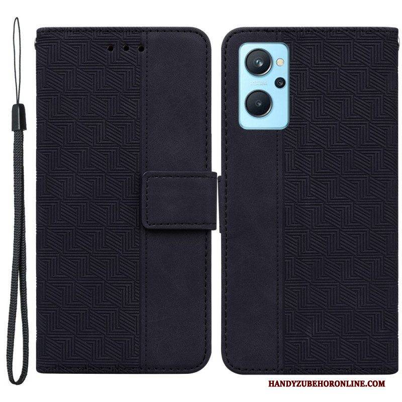 Lederhüllen Für Realme 9i Riemen Mit Zick-zack-muster
