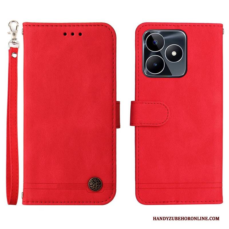 Lederhüllen Für Realme C53 Nietenmuster Mit Riemen