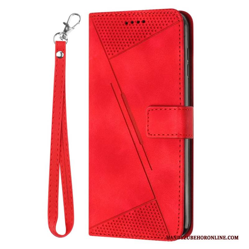 Lederhüllen Für Realme C55 Geometrische Linien Mit Umhängeband