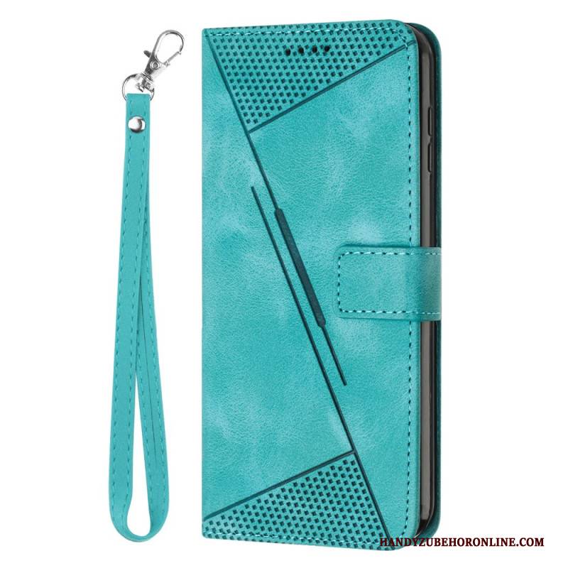 Lederhüllen Für Realme C55 Geometrische Linien Mit Umhängeband