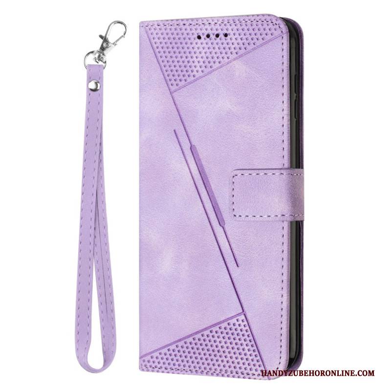 Lederhüllen Für Realme C55 Geometrische Linien Mit Umhängeband