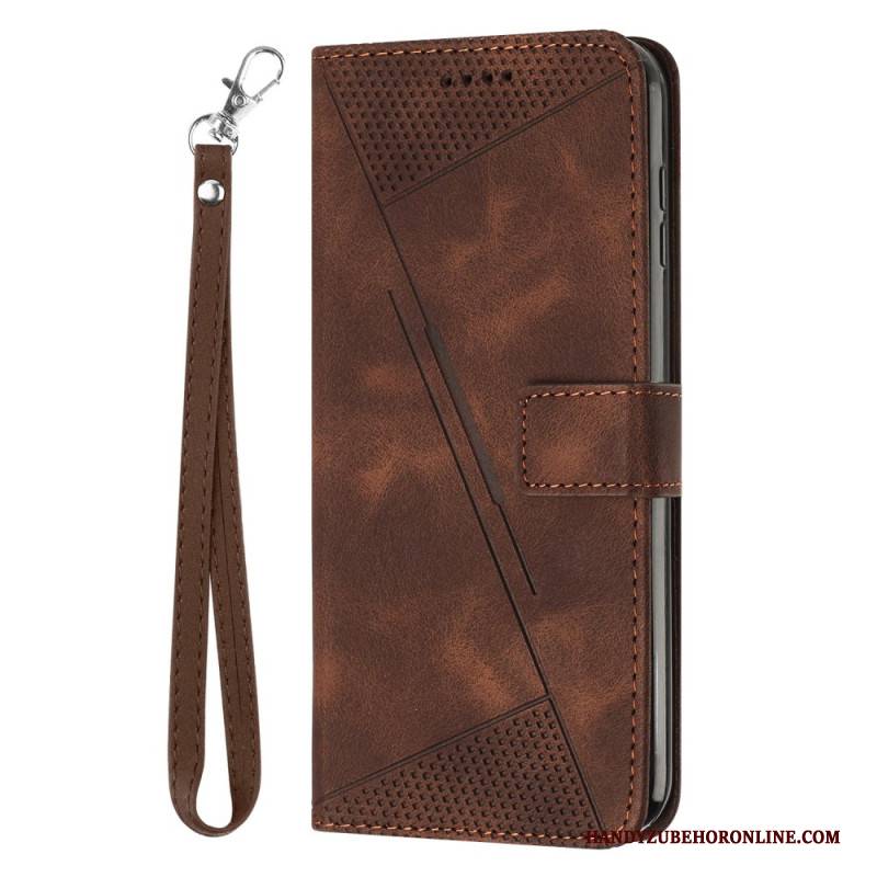 Lederhüllen Für Realme C55 Geometrische Linien Mit Umhängeband