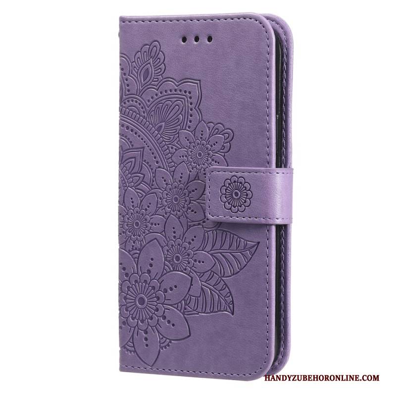 Lederhüllen Für Realme C67 Blumenmuster Mit Riemen