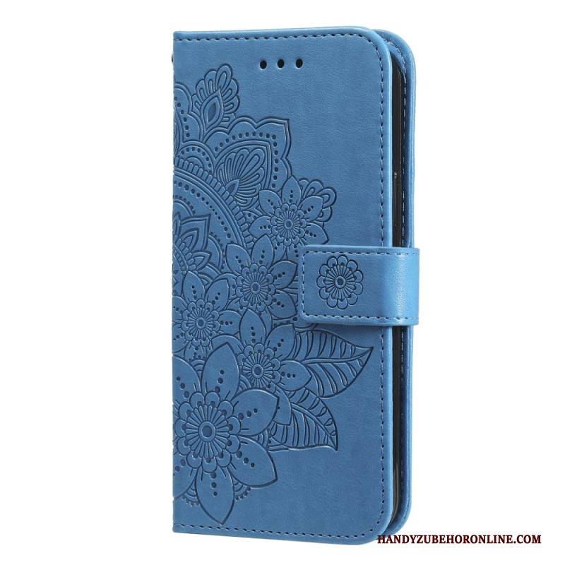 Lederhüllen Für Realme C67 Blumenmuster Mit Riemen