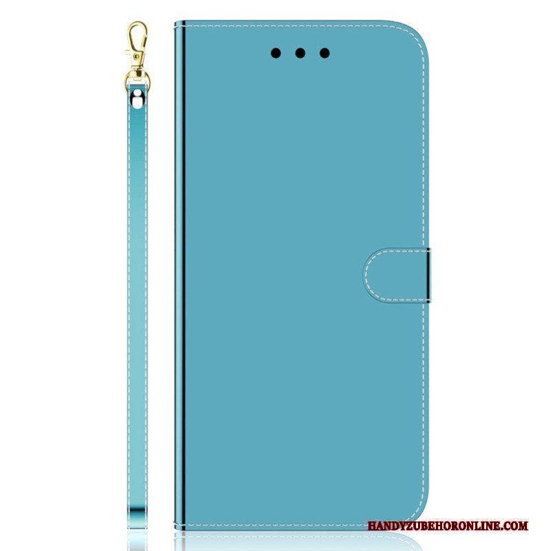 Lederhüllen Für Samsung Galaxy A14 / A14 5G Spiegel Und Schlüsselband