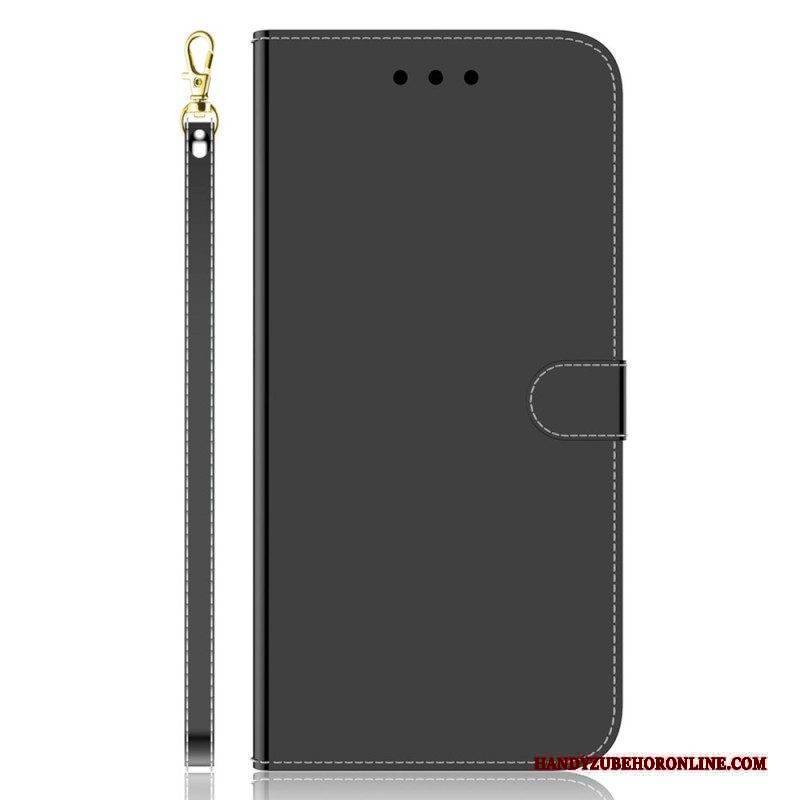 Lederhüllen Für Samsung Galaxy A14 / A14 5G Spiegel Und Schlüsselband