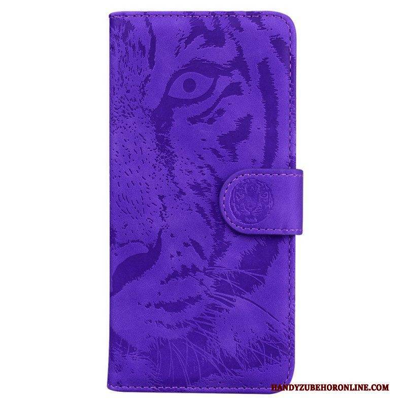 Lederhüllen Für Samsung Galaxy A53 5G Tiger-fußabdruck