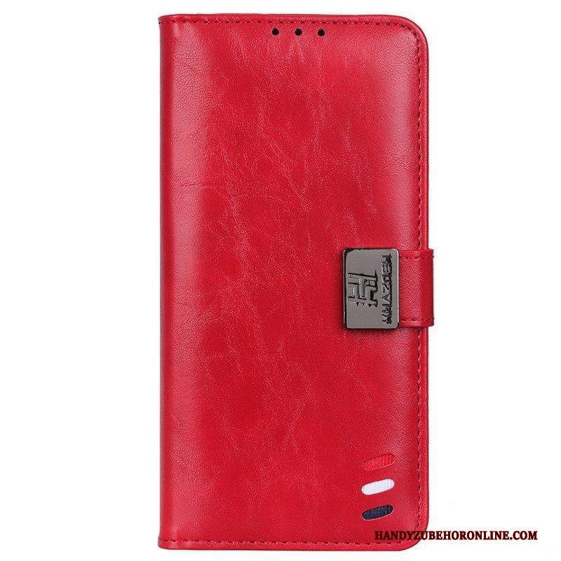 Lederhüllen Für Samsung Galaxy M33 5G Dreifarbiger Silberverschluss