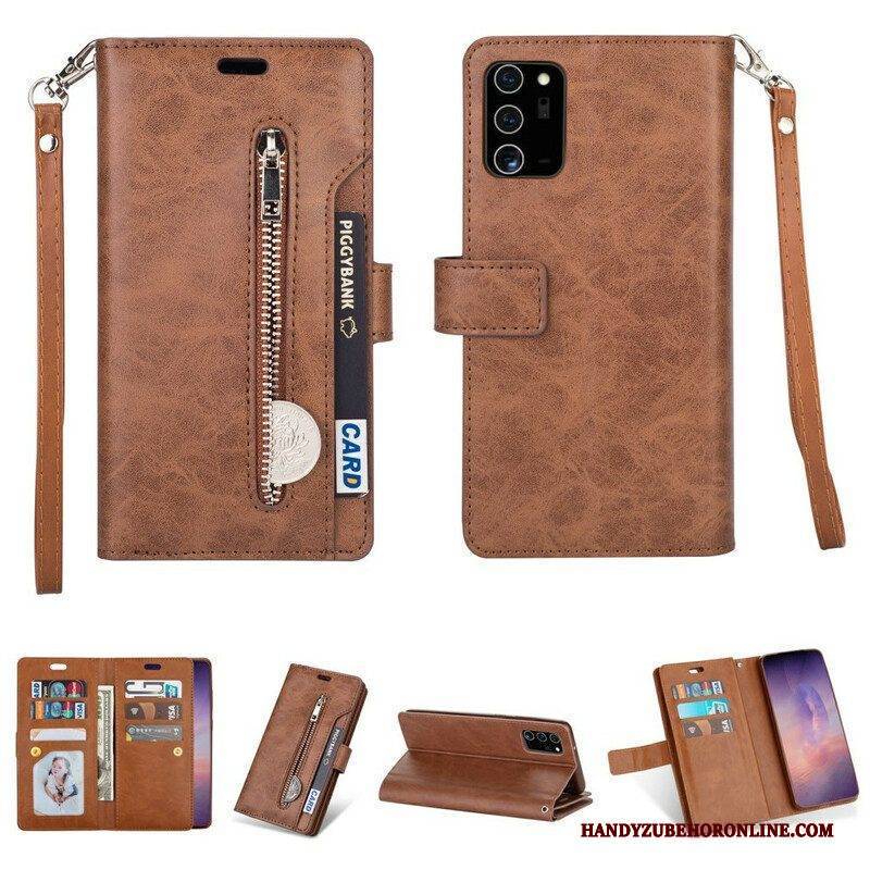 Lederhüllen Für Samsung Galaxy Note 20 Ultra Geldbörse Mit Umhängeband