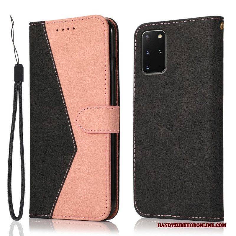 Lederhüllen Für Samsung Galaxy S20 Plus / S20 Plus 5G Zweifarbiges Dreieckiges Kunstleder