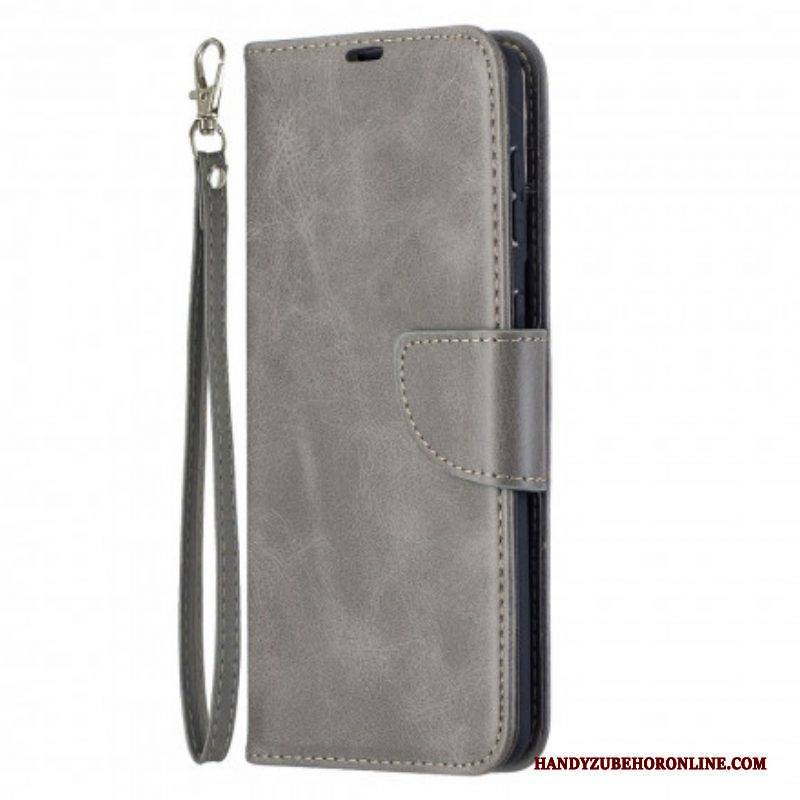 Lederhüllen Für Samsung Galaxy S21 Plus 5G Flip Case Glatte Klappe Schräg
