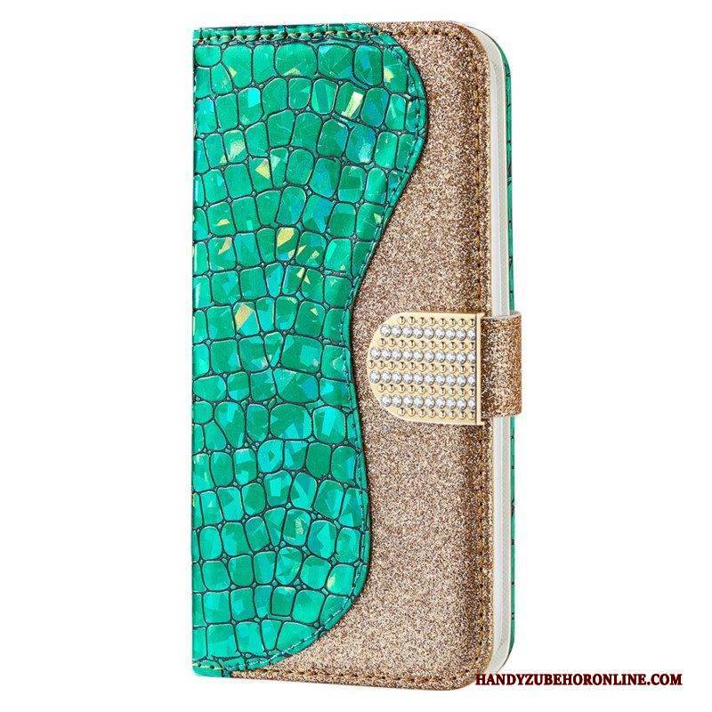 Lederhüllen Für Samsung Galaxy S22 5G Krokodildiamanten