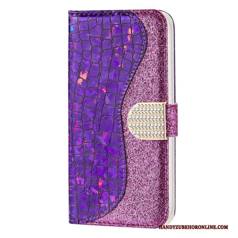Lederhüllen Für Samsung Galaxy S22 5G Krokodildiamanten
