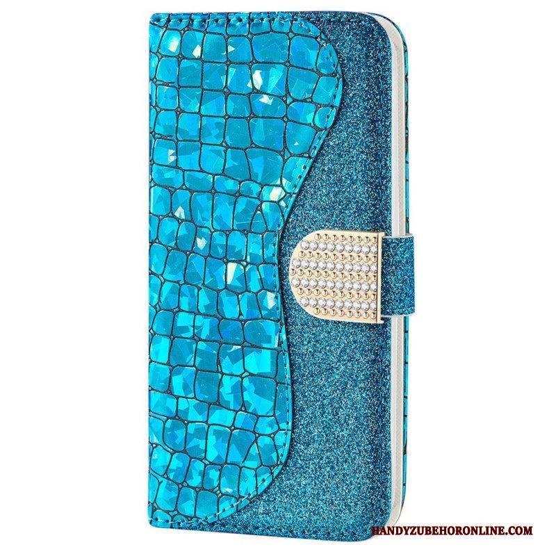 Lederhüllen Für Samsung Galaxy S22 Plus 5G Krokodildiamanten
