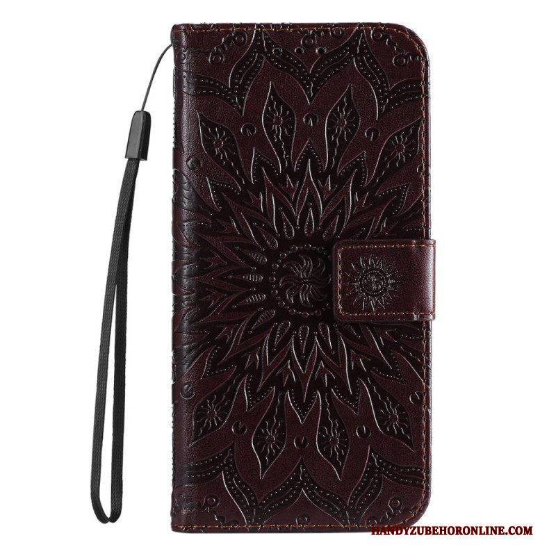 Lederhüllen Für Samsung Galaxy S23 5G Mandala-sonne Mit Schlüsselband