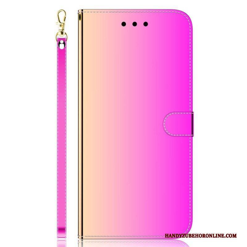 Lederhüllen Für Samsung Galaxy S23 Plus 5G Spiegel Und Schlüsselband