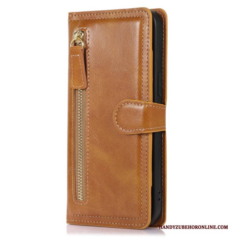 Lederhüllen Für Samsung Galaxy S25 5g Edge Reißverschluss Und Kartenhalter