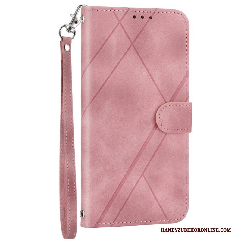 Lederhüllen Für Samsung Galaxy S25 5g Edge Riemen Mit Bedruckten Linien