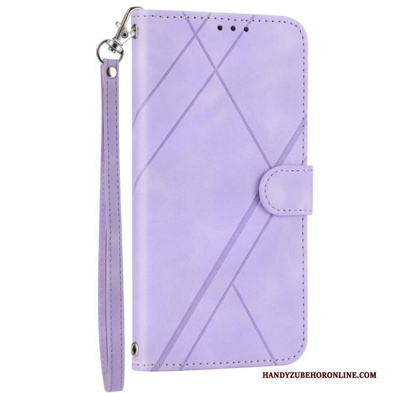 Lederhüllen Für Samsung Galaxy S25 5g Edge Riemen Mit Bedruckten Linien