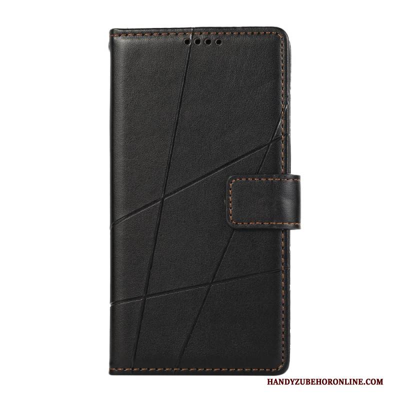 Lederhüllen Für Samsung Galaxy S25 5g Linien Und 3 Kartenhalter