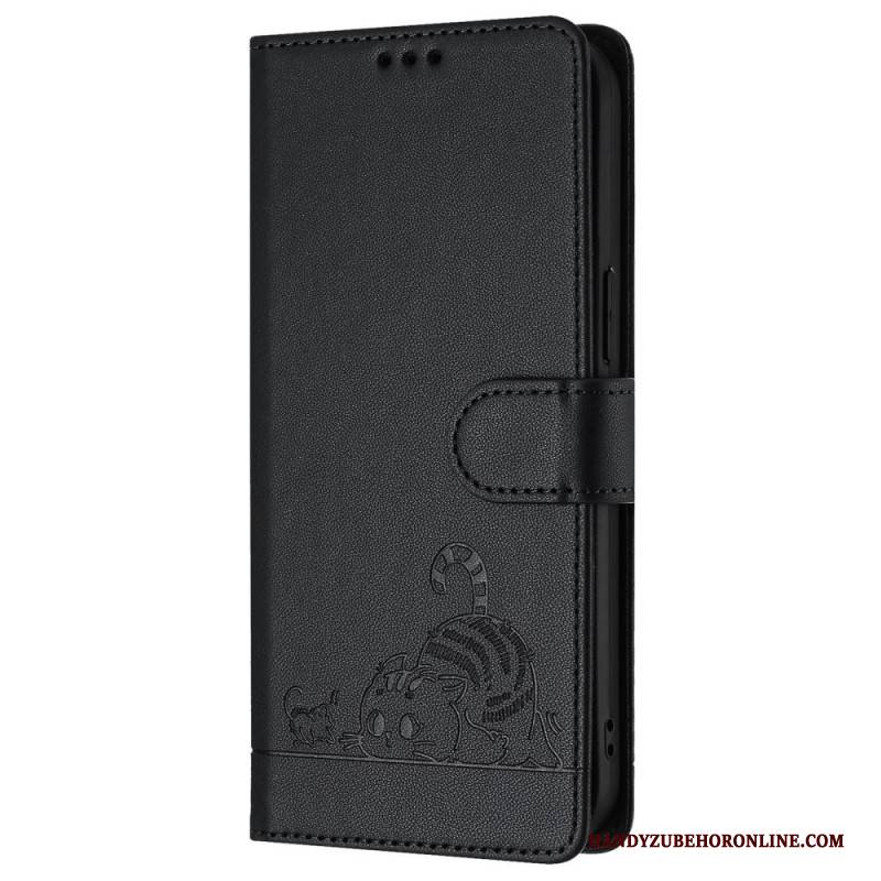 Lederhüllen Für Samsung Galaxy S25 5g Rfid-schutz Mit Katzenmotiv