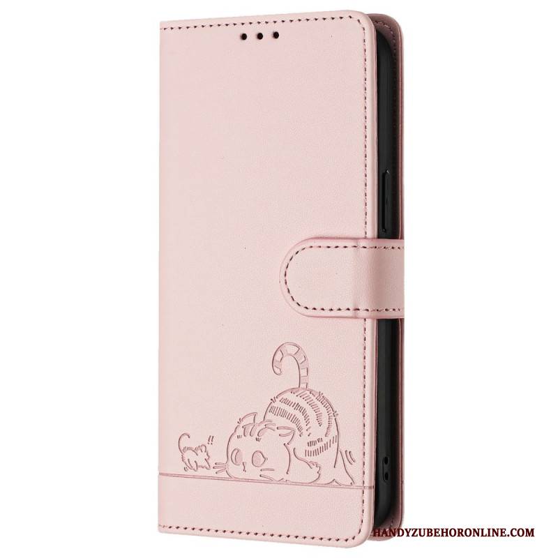 Lederhüllen Für Samsung Galaxy S25 5g Rfid-schutz Mit Katzenmotiv