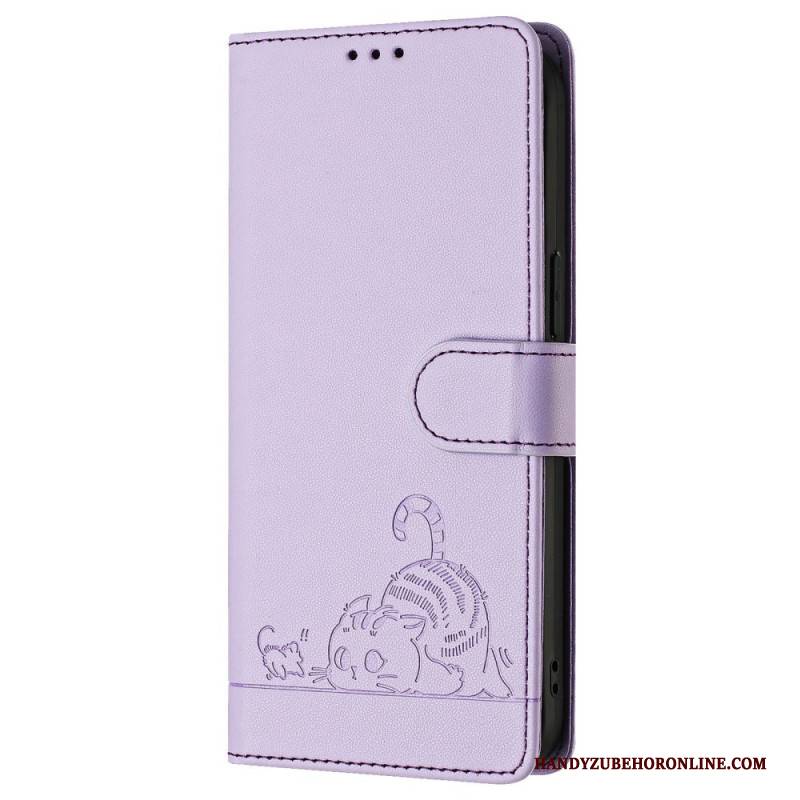 Lederhüllen Für Samsung Galaxy S25 5g Rfid-schutz Mit Katzenmotiv