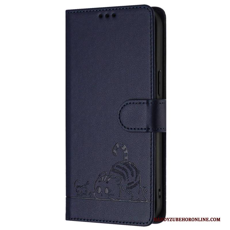 Lederhüllen Für Samsung Galaxy S25 5g Rfid-schutz Mit Katzenmotiv