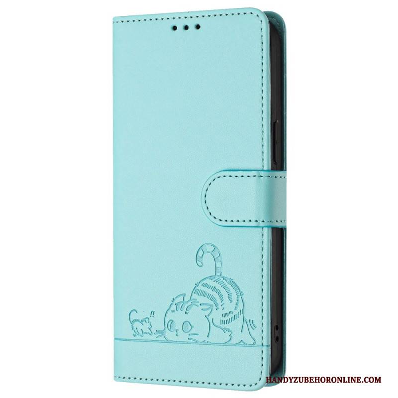 Lederhüllen Für Samsung Galaxy S25 5g Rfid-schutz Mit Katzenmotiv