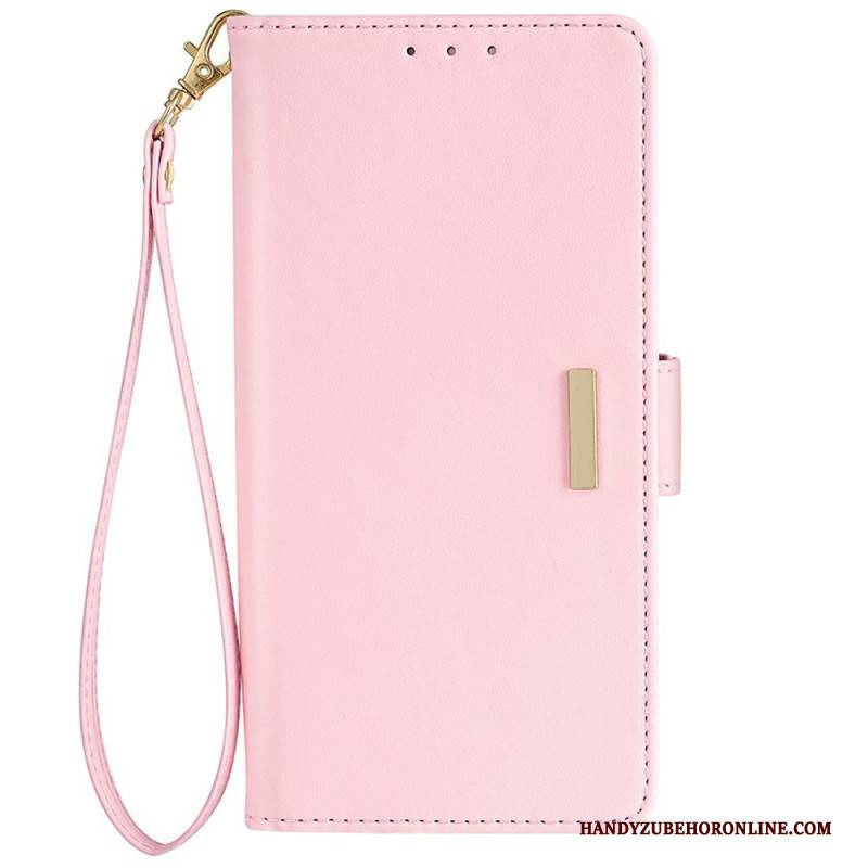 Lederhüllen Für Samsung Galaxy S25 5g Riemenverschluss In Metalloptik