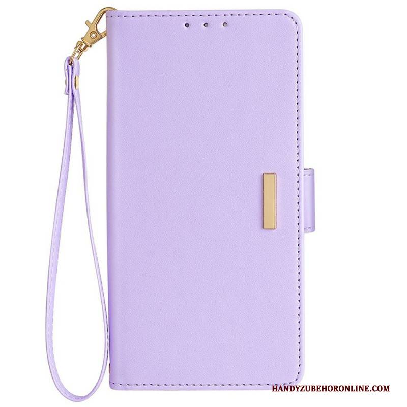 Lederhüllen Für Samsung Galaxy S25 5g Riemenverschluss In Metalloptik