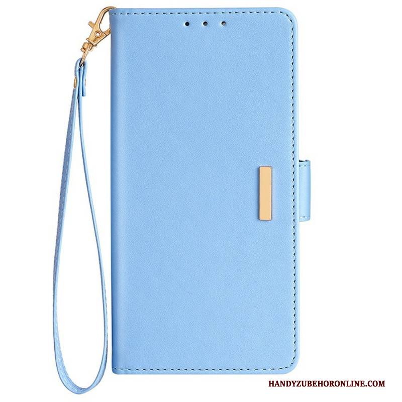 Lederhüllen Für Samsung Galaxy S25 5g Riemenverschluss In Metalloptik