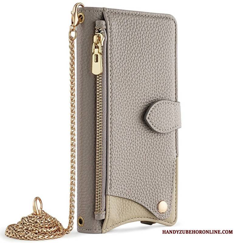 Lederhüllen Für Samsung Galaxy S25 5g Spiegel Und Kette