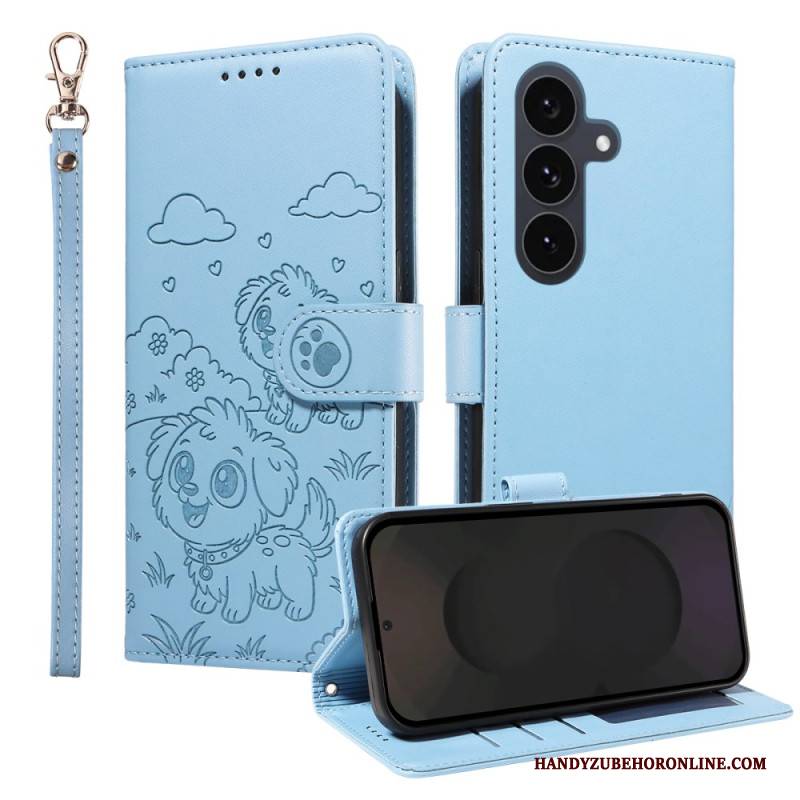 Lederhüllen Für Samsung Galaxy S25 Fe Rfid-schutz Und Hundemotiv