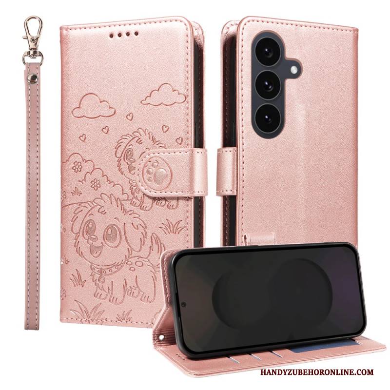 Lederhüllen Für Samsung Galaxy S25 Fe Rfid-schutz Und Hundemotiv